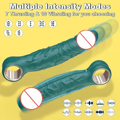 Realistic Thrusting & Vibrating Dildo with Multi-Function Stimulation