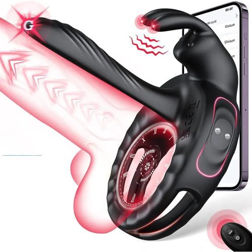 BlissWave Couple's Vibrator Sleeve with Rabbit Clitoris Stimulator